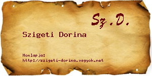 Szigeti Dorina névjegykártya