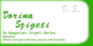 dorina szigeti business card